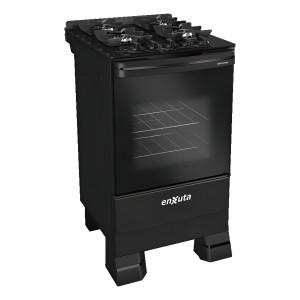 Cocina Supergas 4 Hornallas Negra, Mesada De Vidrio Hierro