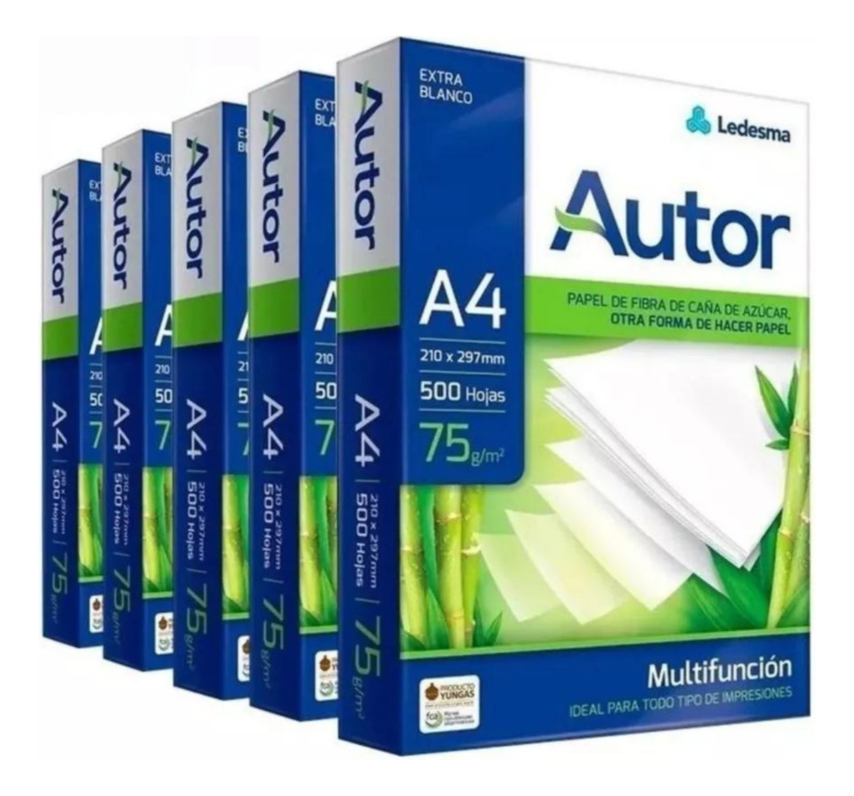Autor A4 Multifunción De 500 Hojas De 75g Blanco De 5 Unidades Por Pack - Imagen 4