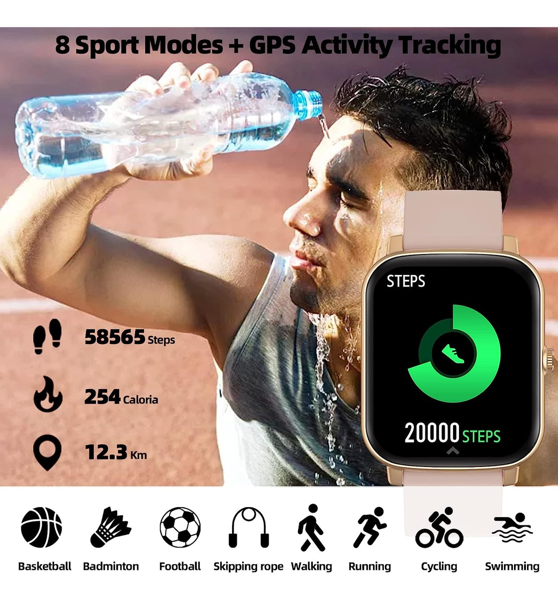 Smartwatch Tlc Mvefoit 1.7 Metal Resistente Al Agua - Imagen 8