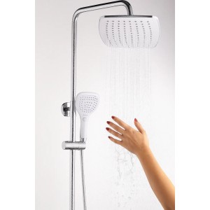 Barral Columna Ducha Acero Inox Cuadrada C/teléfono