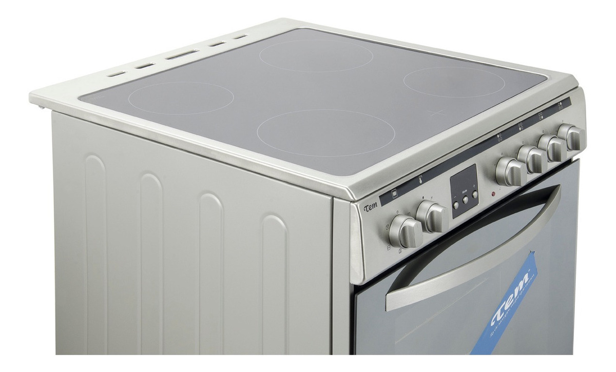 Cocina Vitrocerámica Horno Eléctrica Tem Plateado - Imagen 2