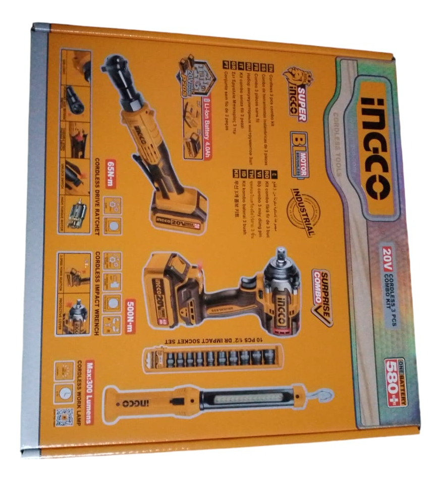 Combo Llave De Impacto 500nm A Bateria + Llave Crique Color Amarillo Frecuencia 50 60 - Imagen 4