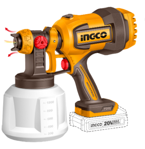 Kit Pistola Pintar + Lijadora Yeso Orbital Ingcco Cosli2502 - Imagen 3