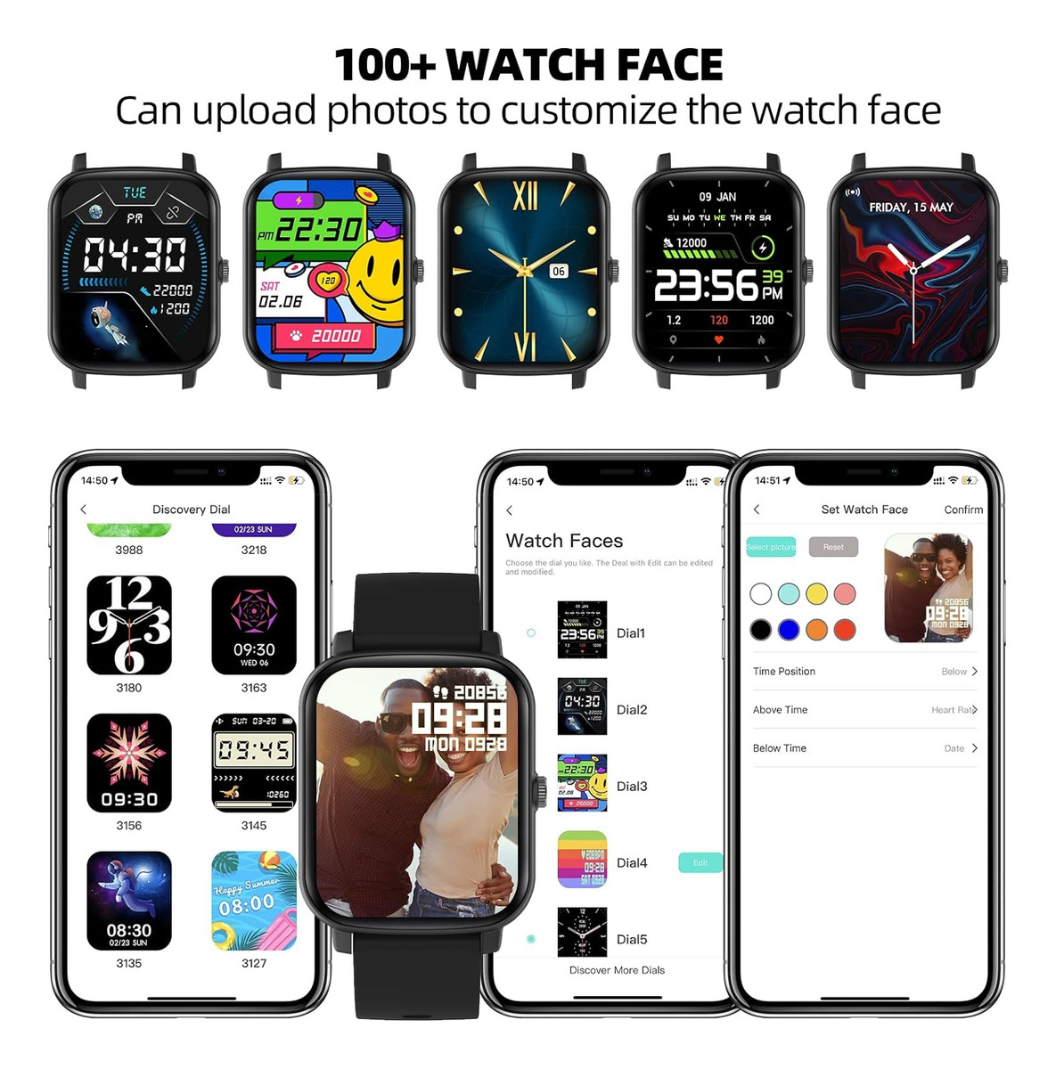 Smartwatch Tlc Mvefoit 1.7 Metal Resistente Al Agua - Imagen 23