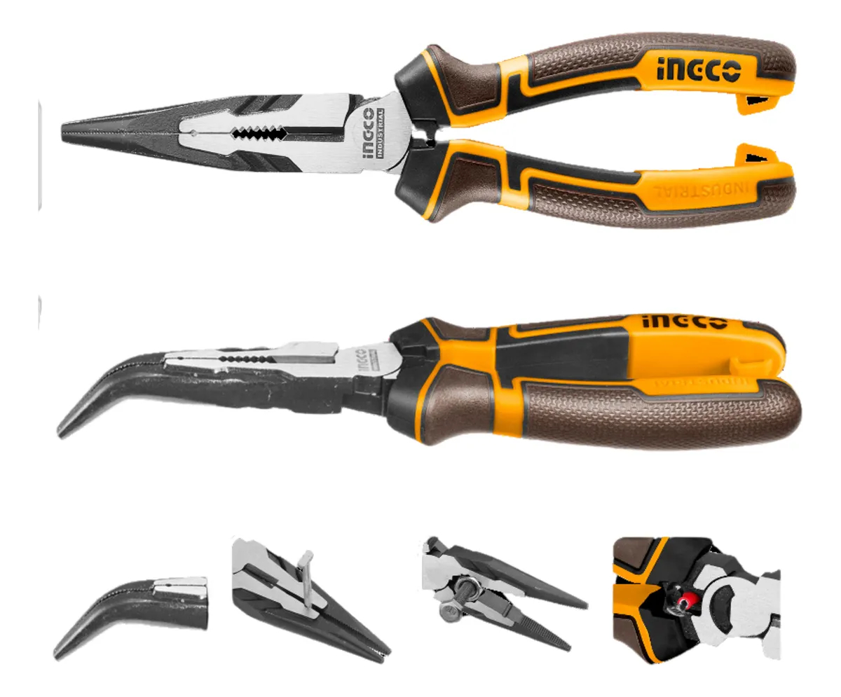 Pinza Punta Doblada 160mm 6 Cr-v Ingco Hhbnp28160 - Imagen 2