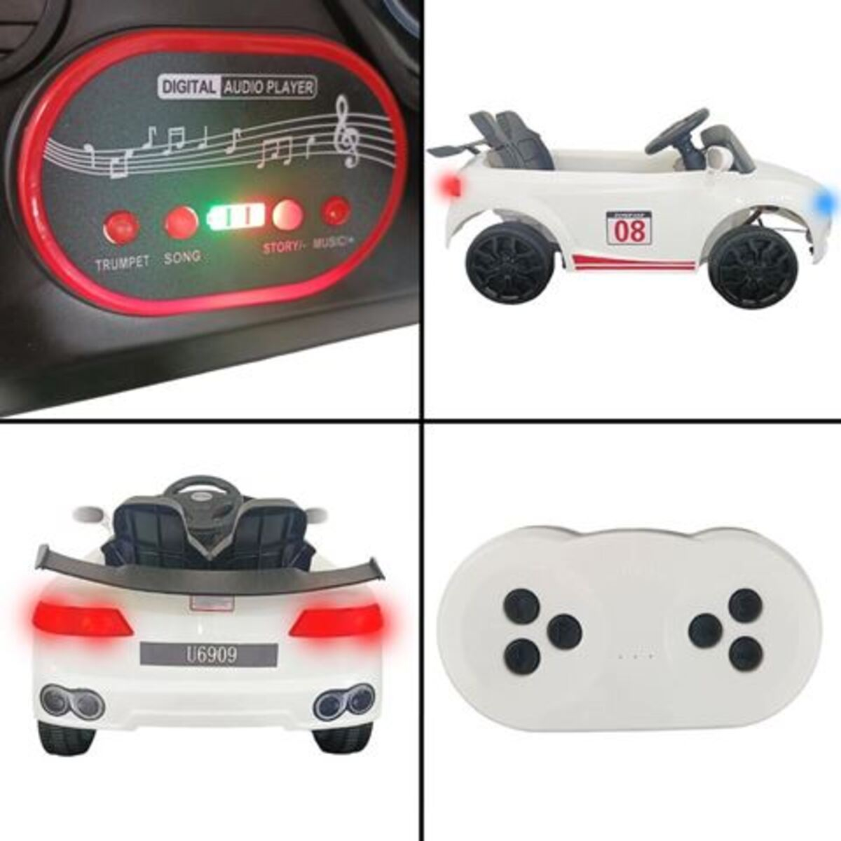 Auto A Batería Tipo Convertible Con Luz Y Sonido - Imagen 3