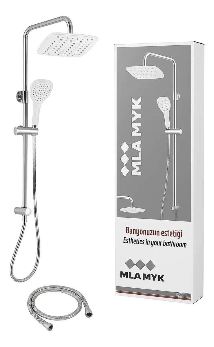 Barral Columna Ducha Acero Inox Cuadrada C/teléfono - Imagen 2