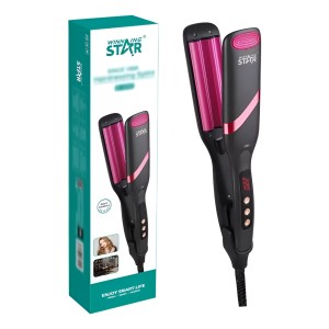 Plancha De Pelo Onda Doble Winning Star Planchita 4 Colores
