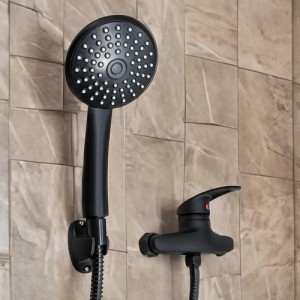 Monocomando Ducha Sin Trans Negro Frio Caliente