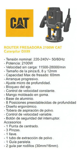 Fresadora Router Cat Caterpilar Dx89 2100w - Imagen 3