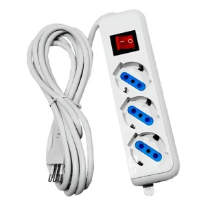 Alargue 3 Toma Schuk 5m C/llave Led Life