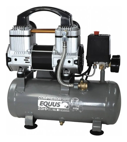 Compresor De Aire 10l Silencioso Sin Aceite Equus - Imagen 4