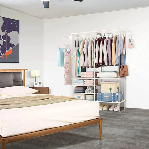 Ropero Multifuncional Doble Con Perchero Y Estantes - Imagen 2