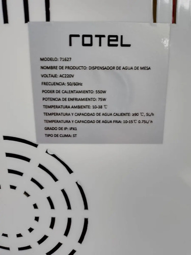 Dispensador Agua Frio Caliente Rotel Hcr-338 20 Litros-ub - Imagen 7