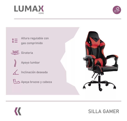 Silla Gamer Lumax Modelo Rom Multiples Colores - Imagen 19