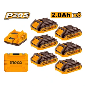 Set X 6 Baterias 2.0ah + Cargador En Valija Ingco