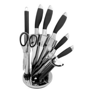 Juegos Cuchillos Cocina 9 Piezas Giratorio Acero Inoxidable