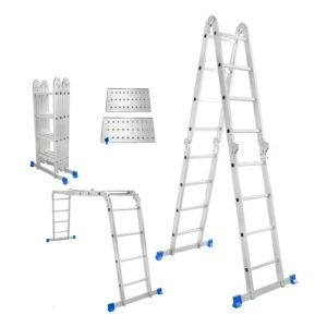 Escalera Andamio 16 Escalones Aluminio Wadfow Wld7h44 Color Plateado