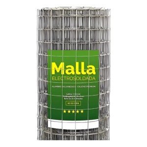 Tejido Malla Electrosoldada Galvanizada Rollo 1.20 X 25 Mts