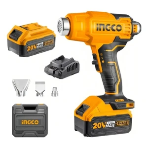 Pistola De Calor Inalambrica Bat + Cargador Ingco Hgli20025 Color Naranja