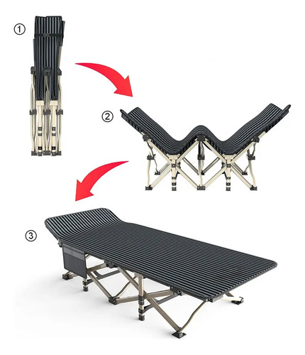 Catre Cama Plegable Metálico Con Bolso P/ Camping - Imagen 3