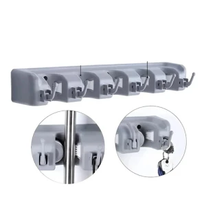 Cuelga Escobas Lampazos Para Pared Facil Instalacion - Otec Gris
