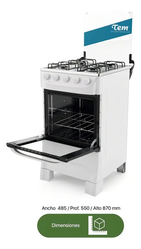 Cocina Tem Aniversario 4h Horno Supergas Tapa De Vidrio Color Blanco - Imagen 7