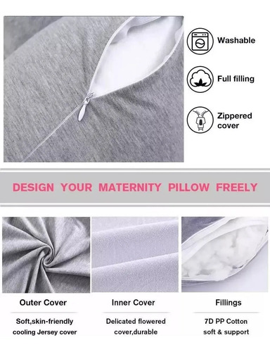 Almohada Maternal/ Embarazo/ Lactancia Color Disponible Forma U - Imagen 3
