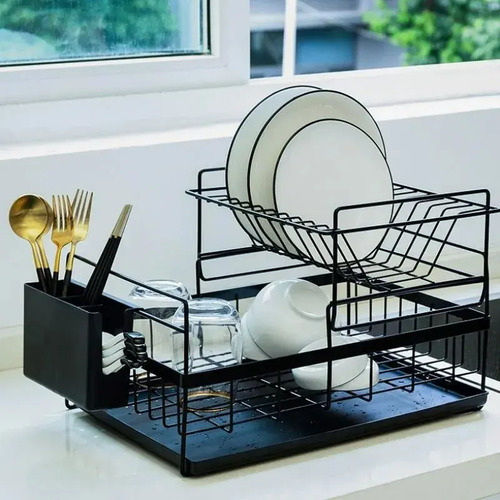 Escurridor Secaplatos Un Nivel Y Medio De Metal - Imagen 3