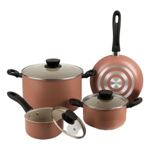 Bateria De Cocina Tramontina 7 Pz Antiadherente Linz Rosa