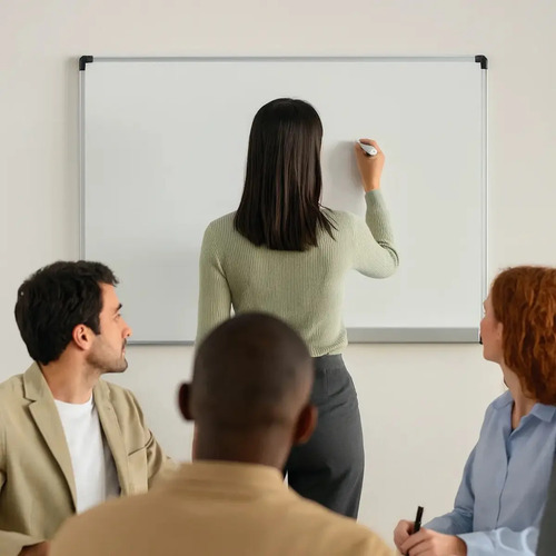 Pizarrón Pizarra Blanca Magnética Marco Metálico 60x90cm - Imagen 3