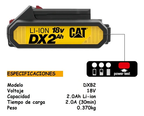 Batería Cat 18 Volt 2.0 Amp. Dxb2 - Imagen 2