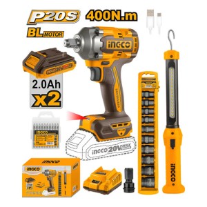 Super Combo A Bateria Llave De Impacto 400nm 20v + Linterna
