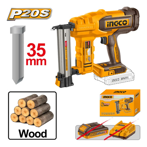 Clavadora A Batería P20s 20v 35mm Con Accesorios Ingco - Imagen 3
