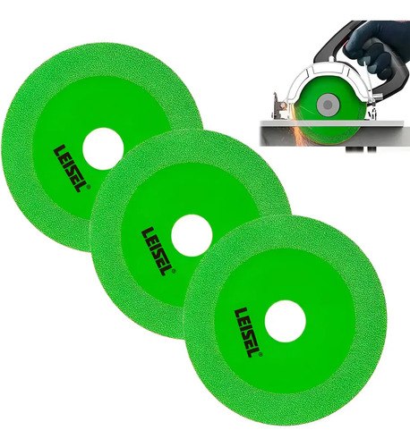 Set De 3 Discos Leisel De Corte Ultra Fino De Vidrio 100mm