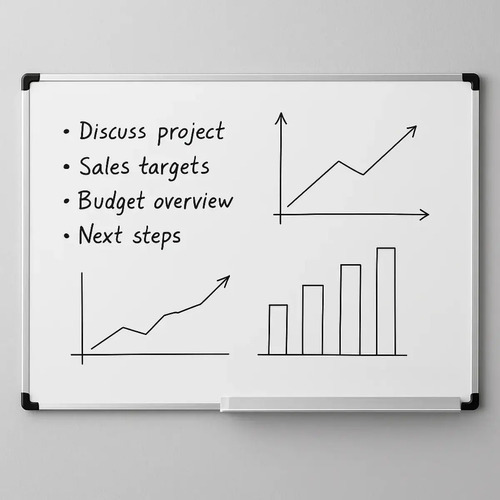 Pizarrón Pizarra Blanca Magnética Marco Metálico 60x90cm - Imagen 2