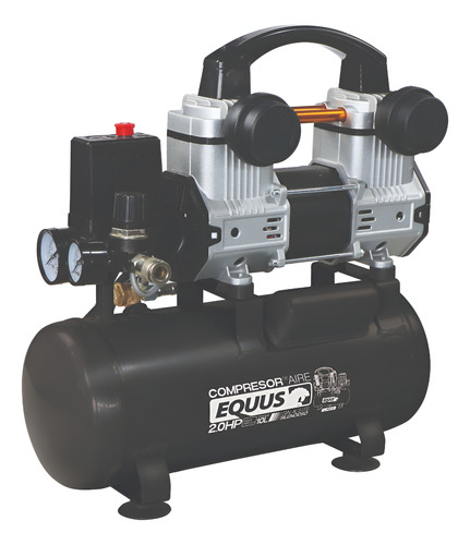 Compresor De Aire 10l Silencioso Sin Aceite Equus