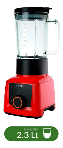 Licuadora Rotel 72774 1000w 2.3l Vaso Vidrio 4 Velocidades Roja Rojo - Imagen 3
