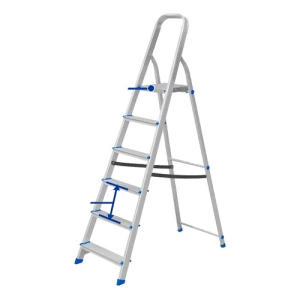 Escalera Familiar Aluminio 7 Escalones 120kg Wadfow Wld3h07 Color Plateado