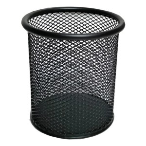 Porta Lapiz Lapicera Cilindrico De Metal Calado Oficina