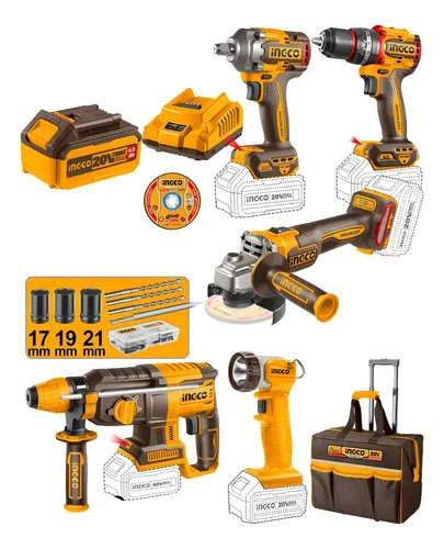 Kit Brushless Motor C/bate/carg Bolso Y Acc Ingco Ckli2059