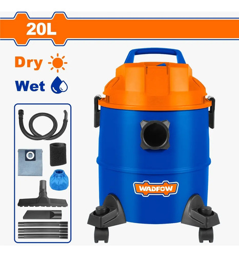 Aspiradora 20lt Tacho Plastico Seco Humedo Wadfow - Imagen 2
