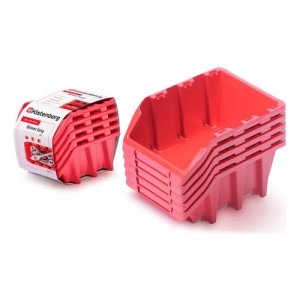 Set De Gavetas Kistenberg Apilables Rojas 6un. 25x16x11cm Kb Rojo