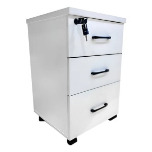 Cajonera Con Llave De Madera Melaminico X3 Cajones