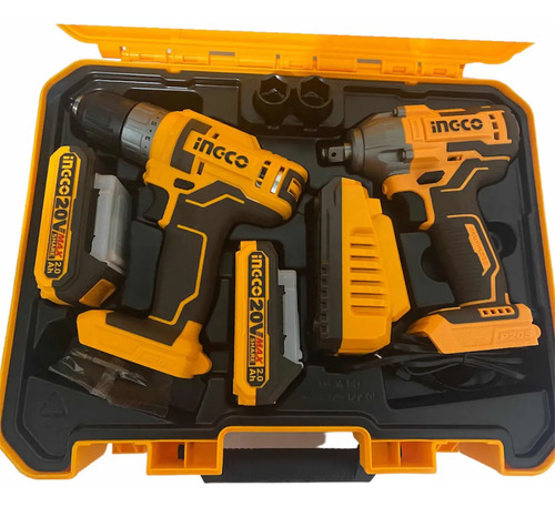 Kit Llave De Impacto + Taladro Inalámbrico 20v +2 Baterías - Imagen 4