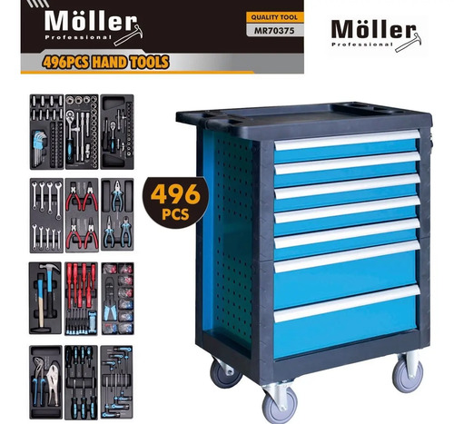 Gabinete Carro Caja De Herramientas Con Herramientas 496pcs - Imagen 2