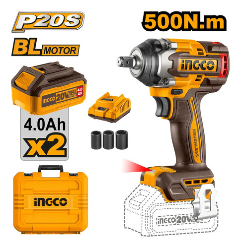 Llave De Impacto 500nm Con 2 Bat Cargador Maletin - Imagen 2