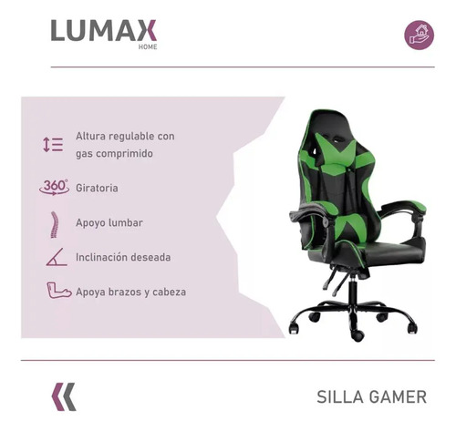 Silla Gamer Lumax Modelo Rom Multiples Colores - Imagen 39