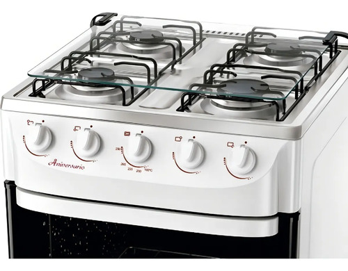 Cocina Tem Aniversario 4h Horno Supergas Tapa De Vidrio Color Blanco - Imagen 5