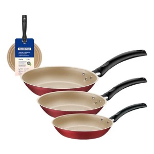 Sartenes 3pz. 16/20/24cm Turim Rojo Tramontina